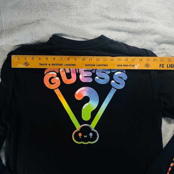 Y2K‎ Guess graphic long sleeve tee Friends With You black L - Picture 7 of 7